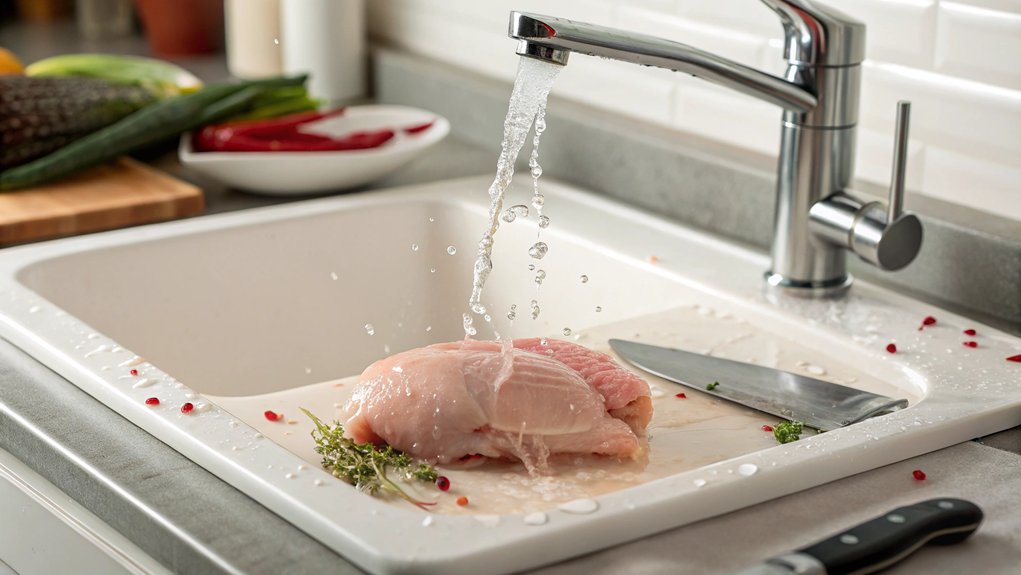 avoid washing raw chicken