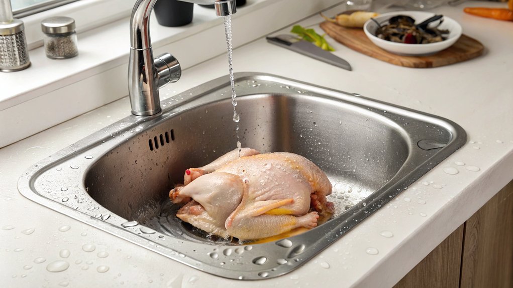 avoid washing raw chicken